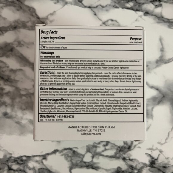 SKINPHARM CRYSTAL CLEAR Clarifying Pads Salicylic Acid Acne Treatment NEW IN BOX - Picture 2 of 3